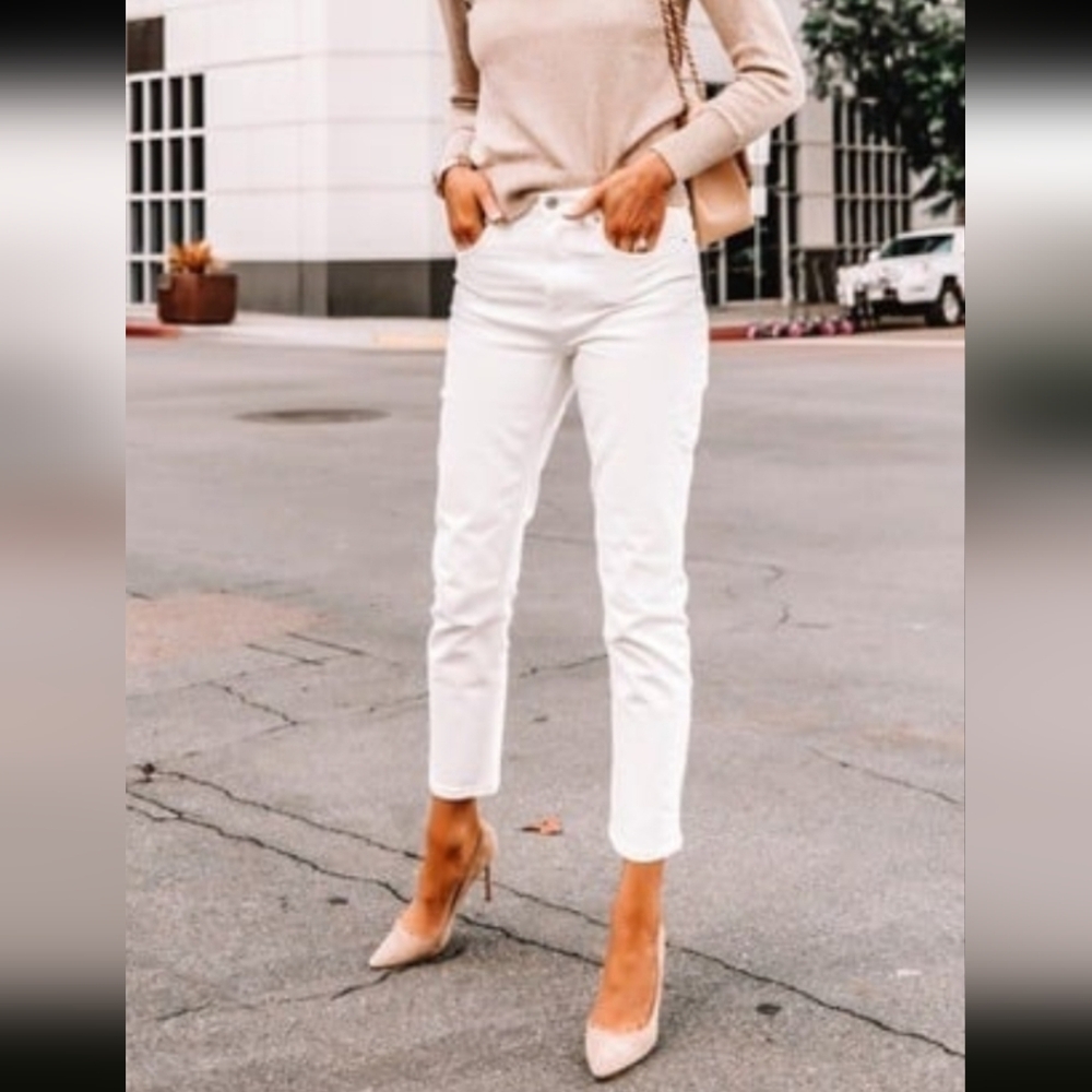 Everlane The Cheeky Jean Women's Straight Leg Jeans - White 30 Tall